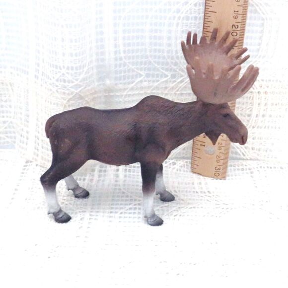 MOJO Bull Moose w/ Antlers Plastic Animal Wildlife Figure 2013 Toy Collectible - Picture 6 of 8